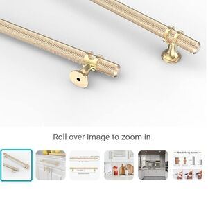 10 pack 9 5/8 long 7.5 inch hole center knurled brushed brass cabinet handles 15